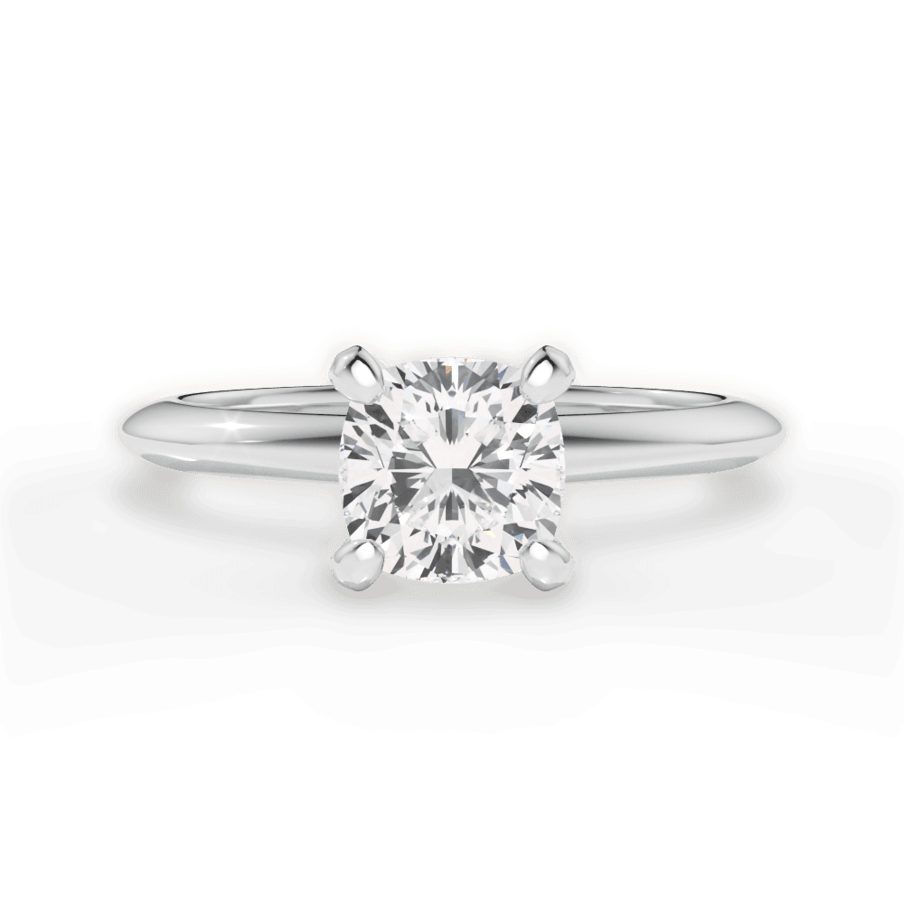 Alicia Cushion Cut Lab Grown Diamond 18Kt White Gold Engagement Ring