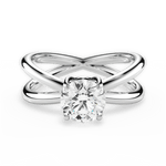 Ada Round Cut Lab Grown Diamond 18Kt White Gold Engagement Ring