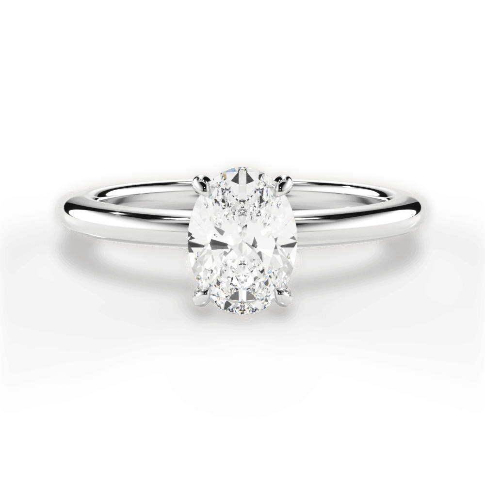 Allison Oval Cut Lab Grown Diamond 14Kt White Gold Engagement Ring