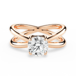 Ada Round Cut Lab Grown Diamond 18Kt Rose Gold Engagement Ring