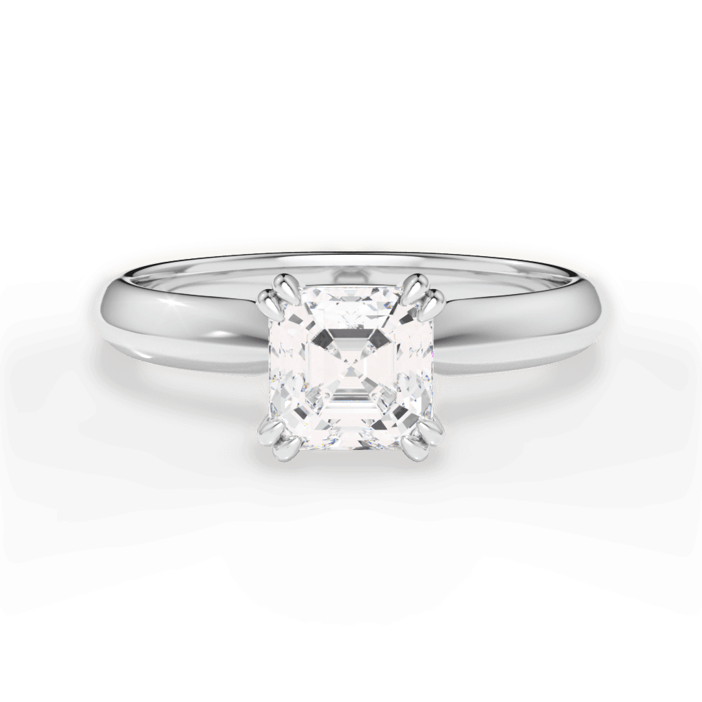 Anastasia Asscher Cut Lab Grown Diamond 18Kt White Gold Engagement Ring