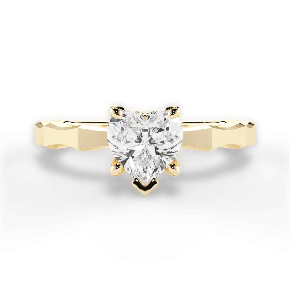 Aaliyah Heart Cut Lab Grown Diamond 18Kt Yellow Gold Engagement Ring