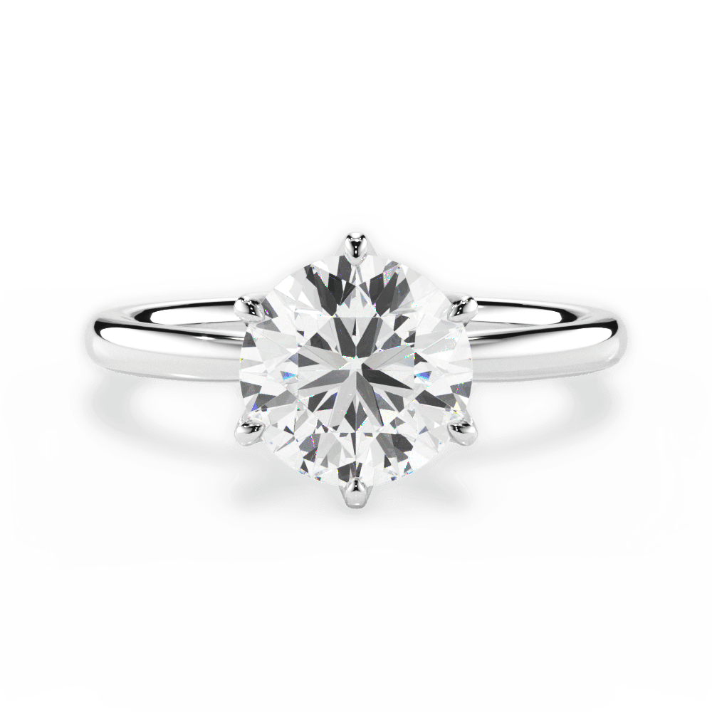 Angelica Round Cut Lab Grown Diamond 14Kt White Gold Engagement Ring
