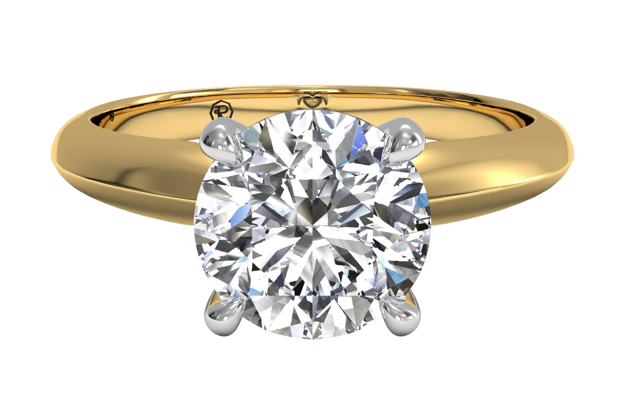 Amanda Round Cut Lab Grown Diamond 18Kt Yellow Gold Engagement Ring