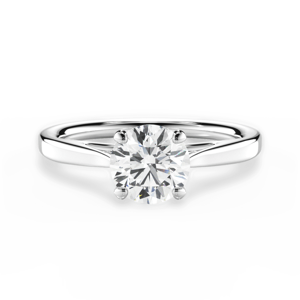Angie Round Cut Lab Grown Diamond 14Kt White Gold Engagement Ring
