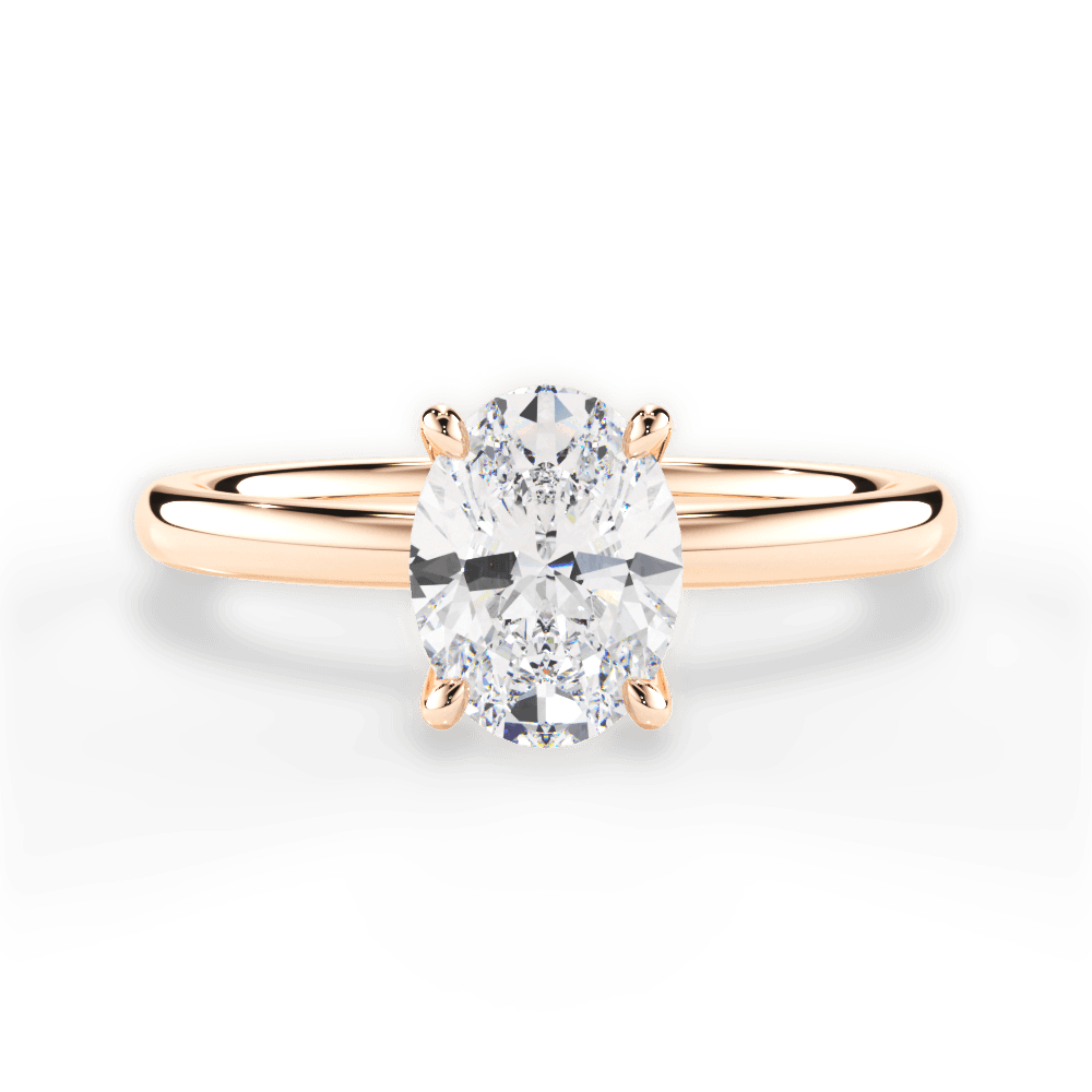 Angela Oval Cut Lab Grown Diamond 18Kt Rose Gold Engagement Ring