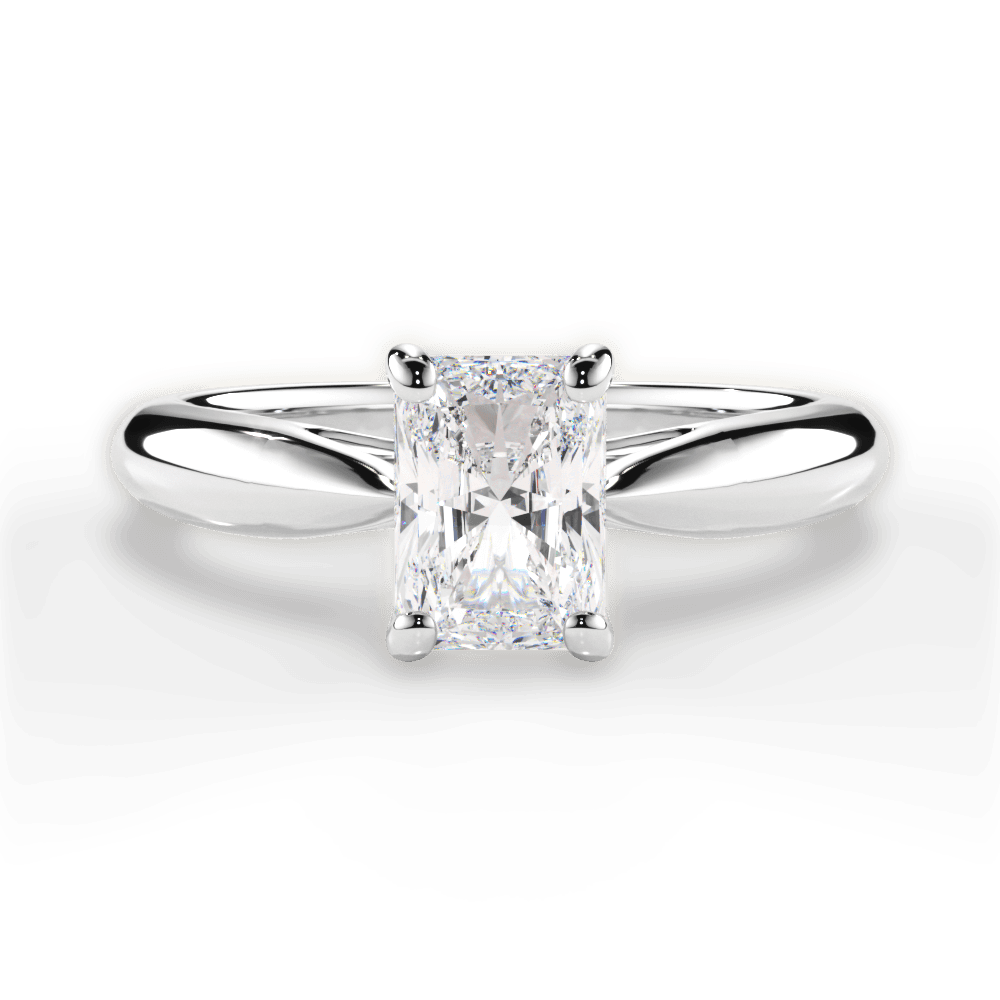 Amy Radiant Cut Lab Grown Diamond 14Kt White Gold Engagement Ring