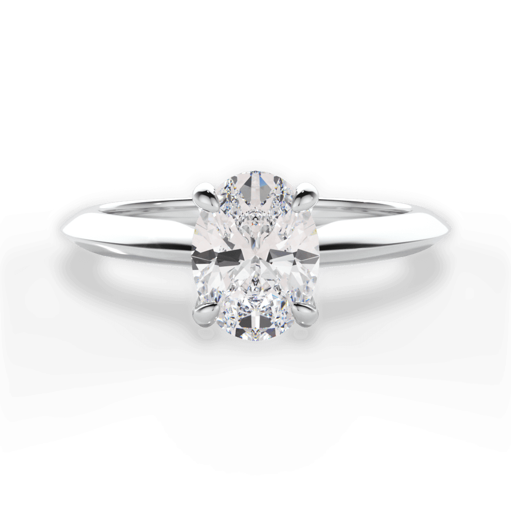 Amanda Oval Cut Lab Grown Diamond Platinum Engagement Ring