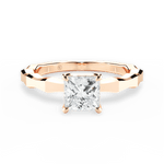Aaliyah Princess Cut Lab Grown Diamond 18Kt Rose Gold Engagement Ring