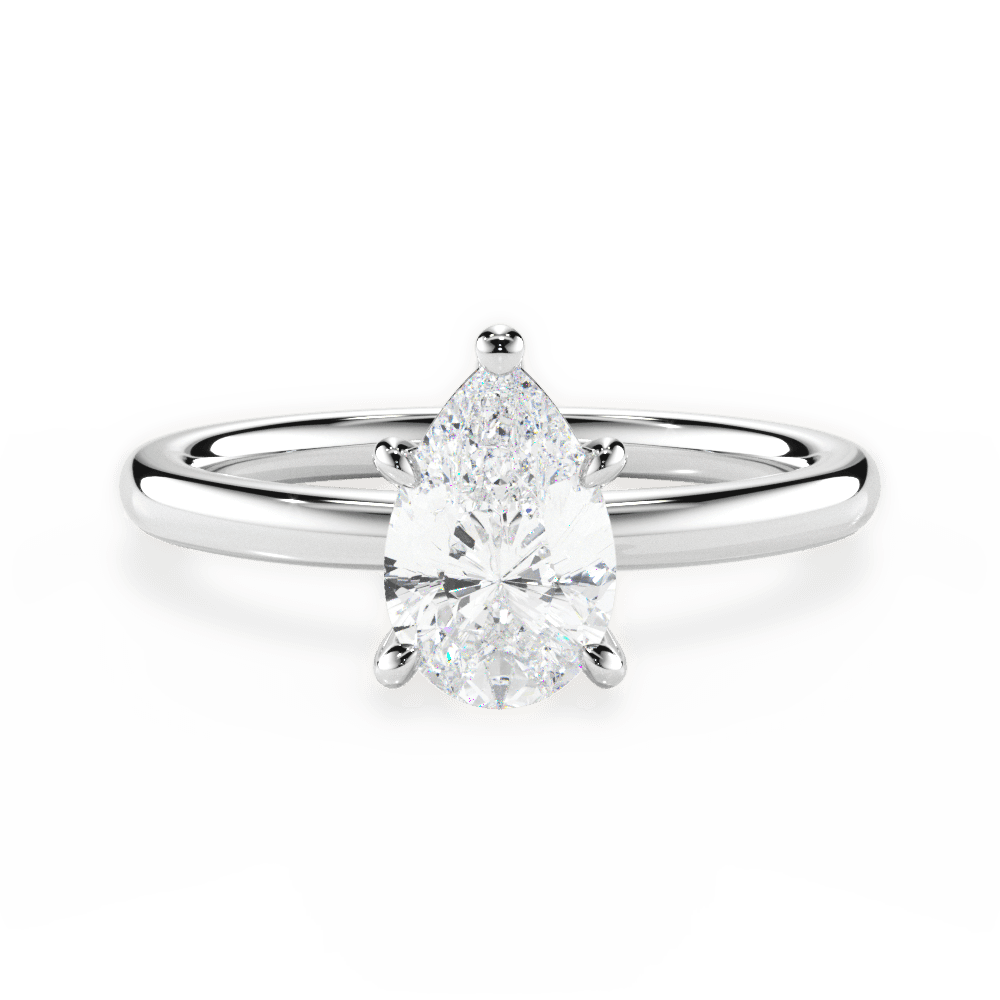 Angela Pear Cut Lab Grown Diamond 18Kt White Gold Engagement Ring