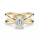 Ada Emerald Cut Lab Grown Diamond 18Kt Yellow Gold Engagement Ring