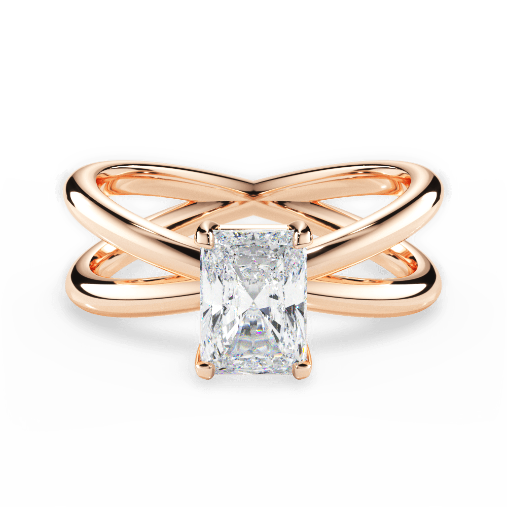 Ada Radiant Cut Lab Grown Diamond 18Kt Rose Gold Engagement Ring