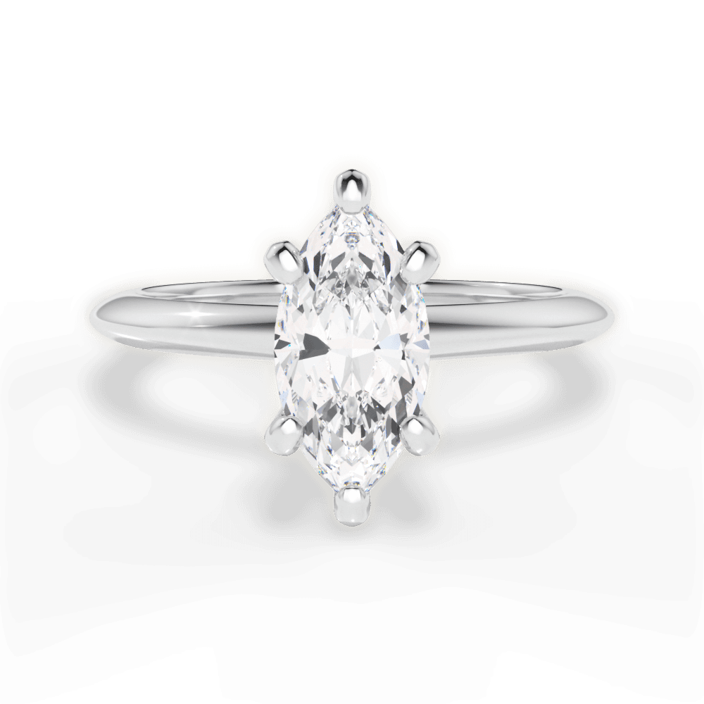 Alicia Marquise Cut Lab Grown Diamond 14Kt White Gold Engagement Ring