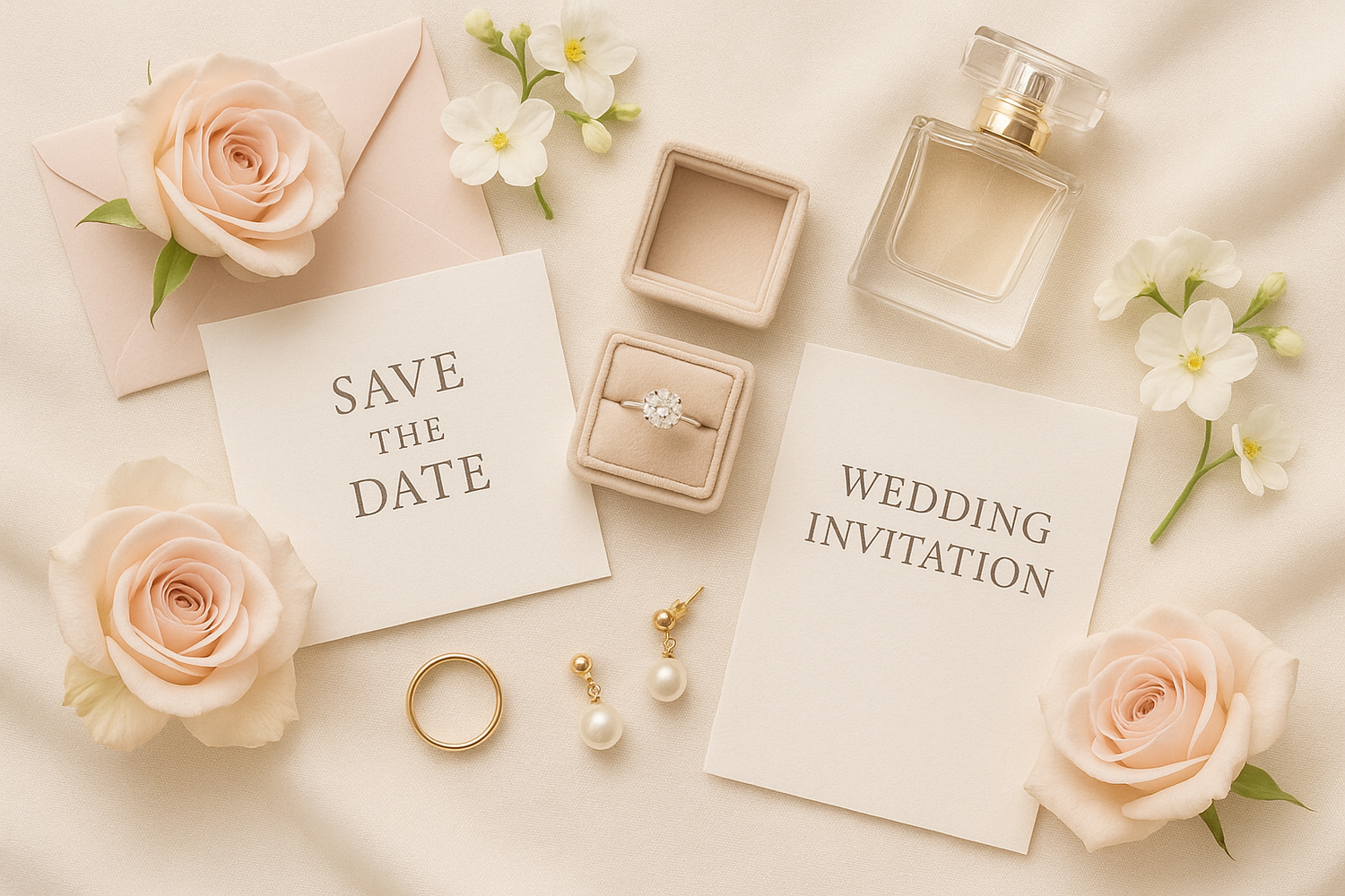 Wedding planning flat lay